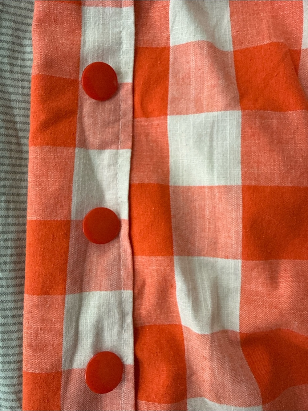 Vintage Orange and White Gingham Pencil Skirt